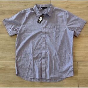 TravisMathew Mens Short Sleeve Button Up Shirt Purple Heathered XXL 1MS116-5PUR
